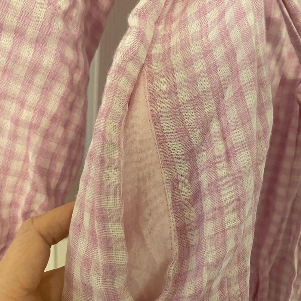 FRNCH Lavender and White Gingham Check Ruffle Dress Charleen Size Small - Picture 11 of 13